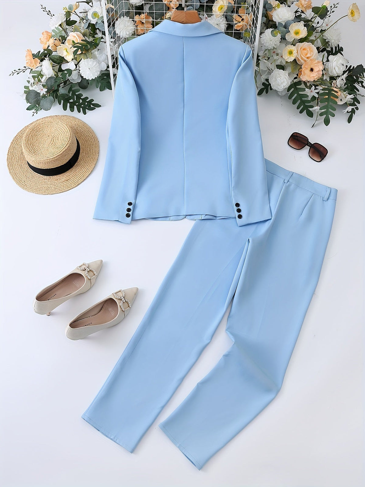 Women's Tailored Blazer Set with Notched Lapel 8