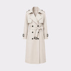 Women's Double-Breasted Belted Trench Coat Oversized Fit 12