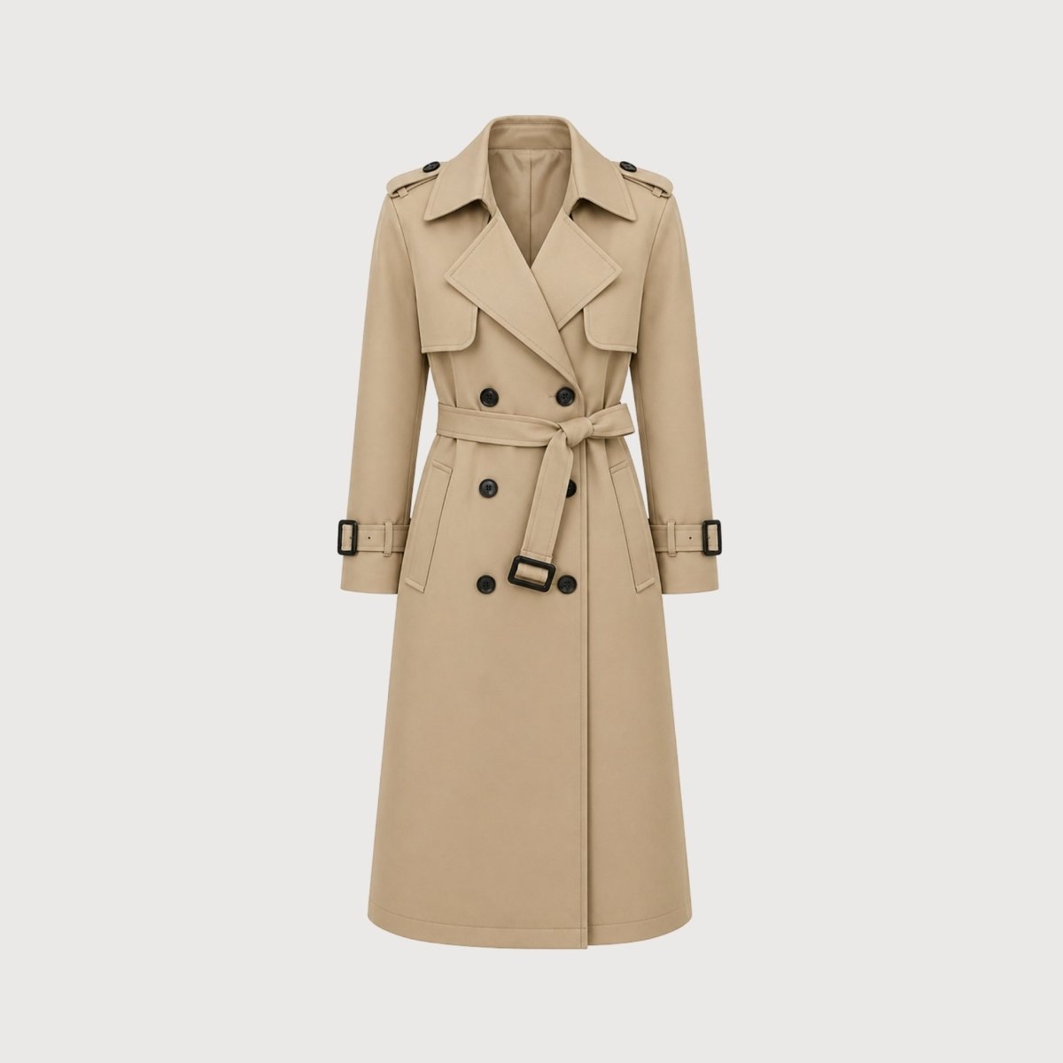 Women's Double-Breasted Belted Trench Coat Oversized Fit 13