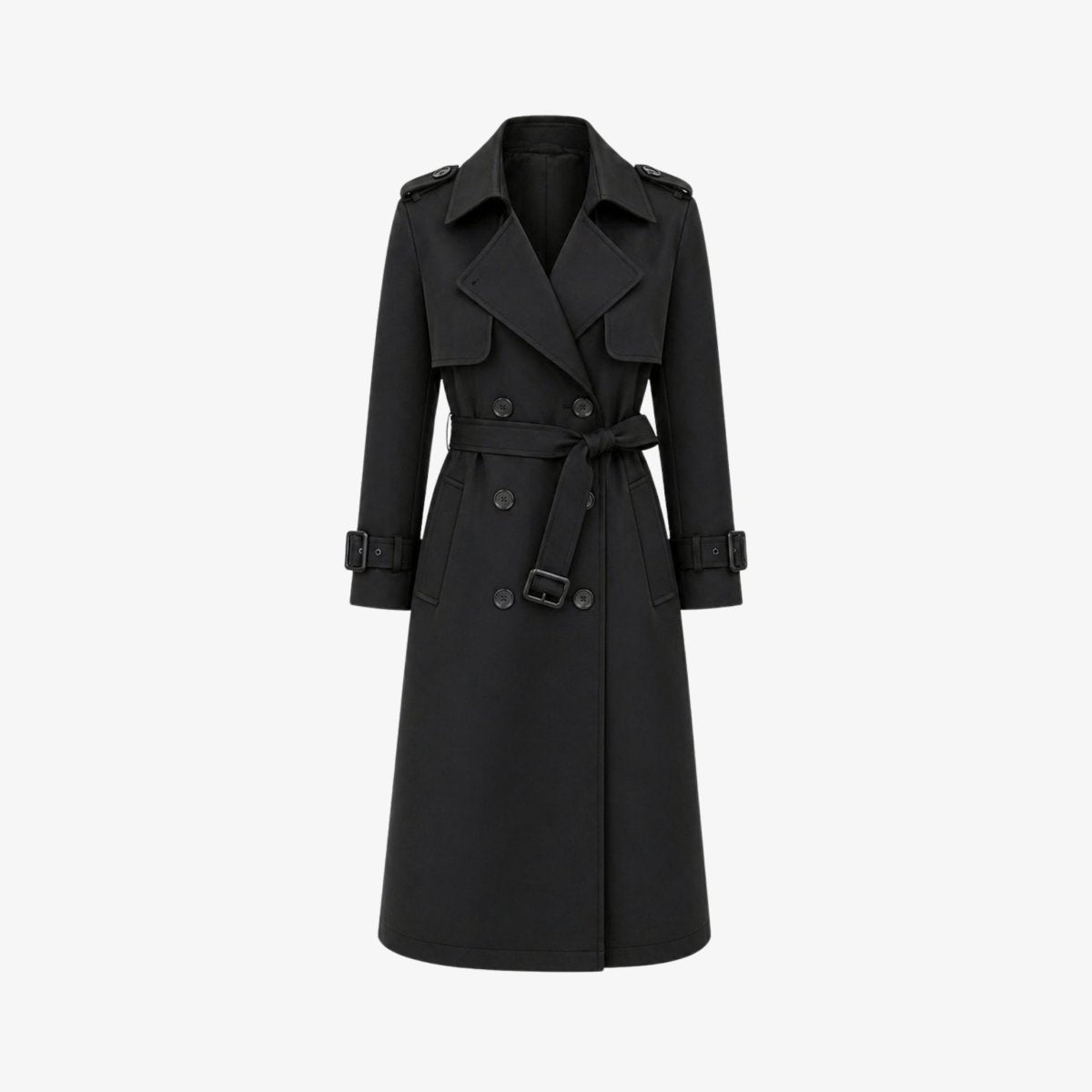 Women's Double-Breasted Belted Trench Coat Oversized Fit 15