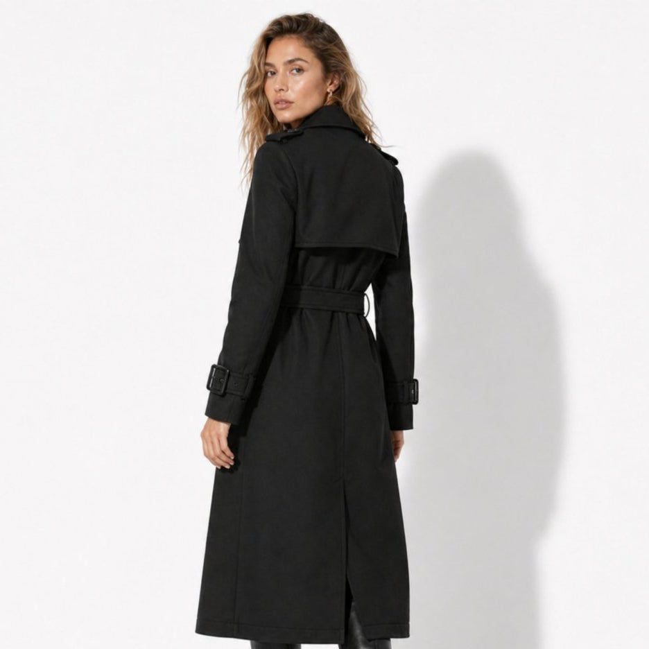 Women's Double-Breasted Belted Trench Coat Oversized Fit 18