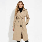 Women's Double-Breasted Belted Trench Coat Oversized Fit 2