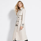 Women's Double-Breasted Belted Trench Coat Oversized Fit 4