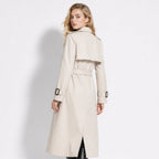 Women's Double-Breasted Belted Trench Coat Oversized Fit 5