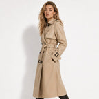 Women's Double-Breasted Belted Trench Coat Oversized Fit 7
