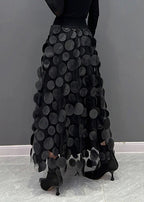 Women's Dimensional Polka Dot Maxi Skirt with Flowing Fit 6