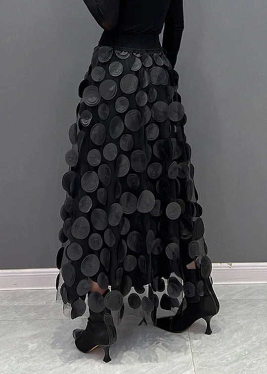 Women's Dimensional Polka Dot Maxi Skirt with Flowing Fit 6