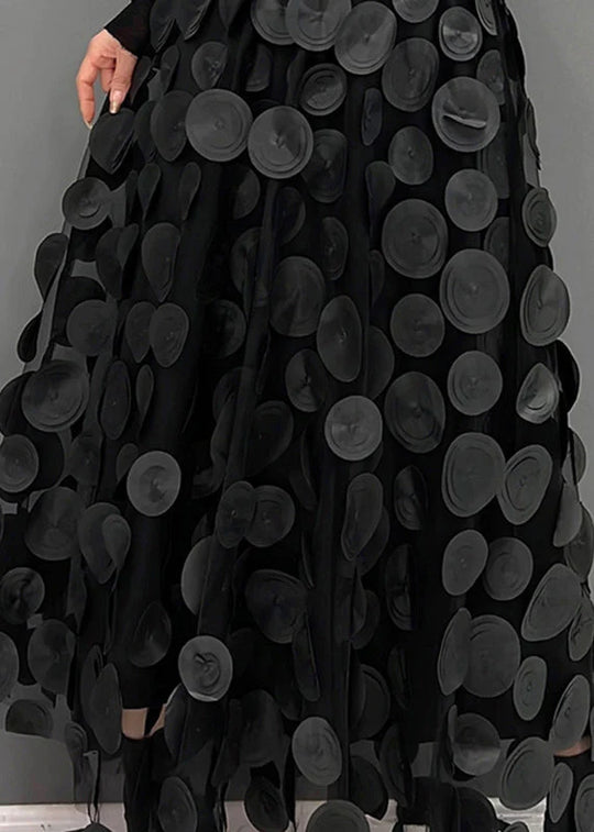 Women's Dimensional Polka Dot Maxi Skirt with Flowing Fit 7