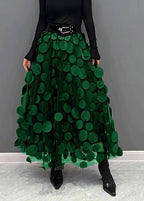 Women's Dimensional Polka Dot Maxi Skirt with Flowing Fit 3