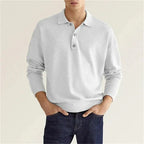 Men's Long Sleeve Polo Shirt with Button Placket 2