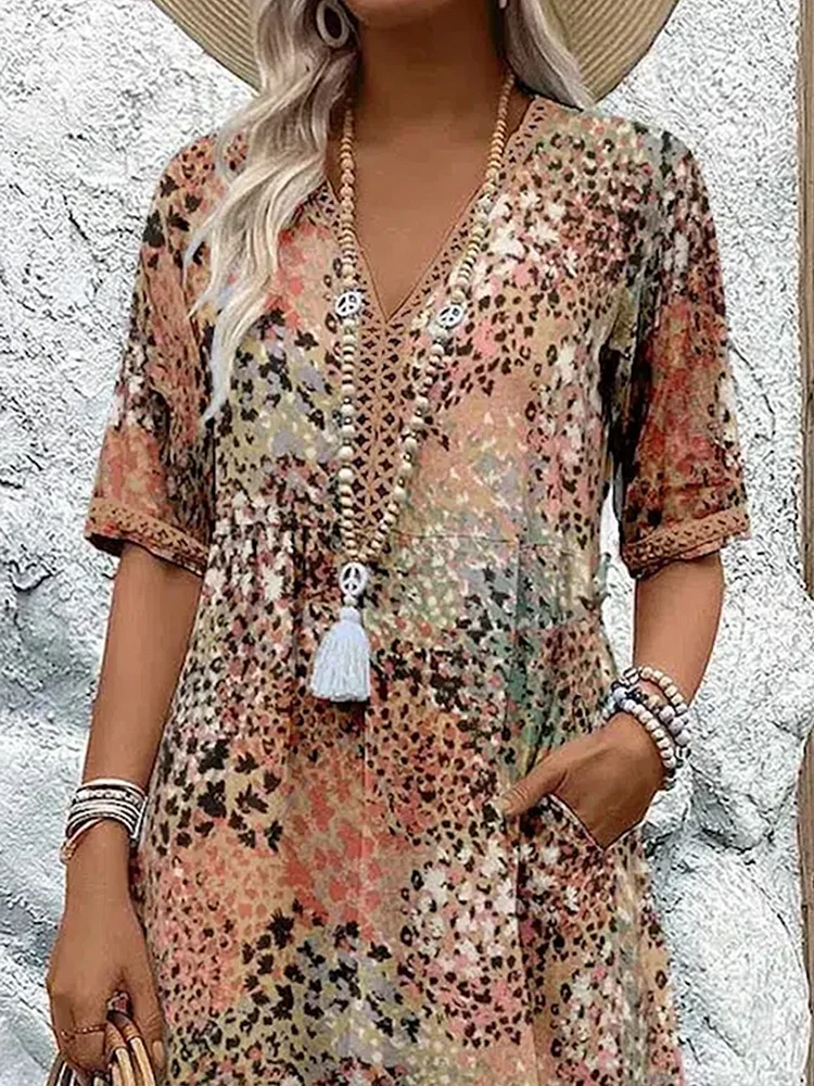 Arabella | Vibrant Pattern Midi Dress 7