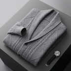 Men's Cable Knit Cardigan with Shawl Collar and Buttons 3