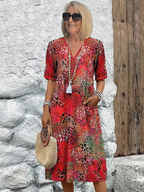 Arabella | Vibrant Pattern Midi Dress 2