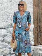 Arabella | Vibrant Pattern Midi Dress 3