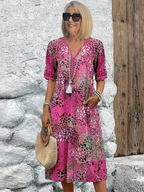 Arabella | Vibrant Pattern Midi Dress 4