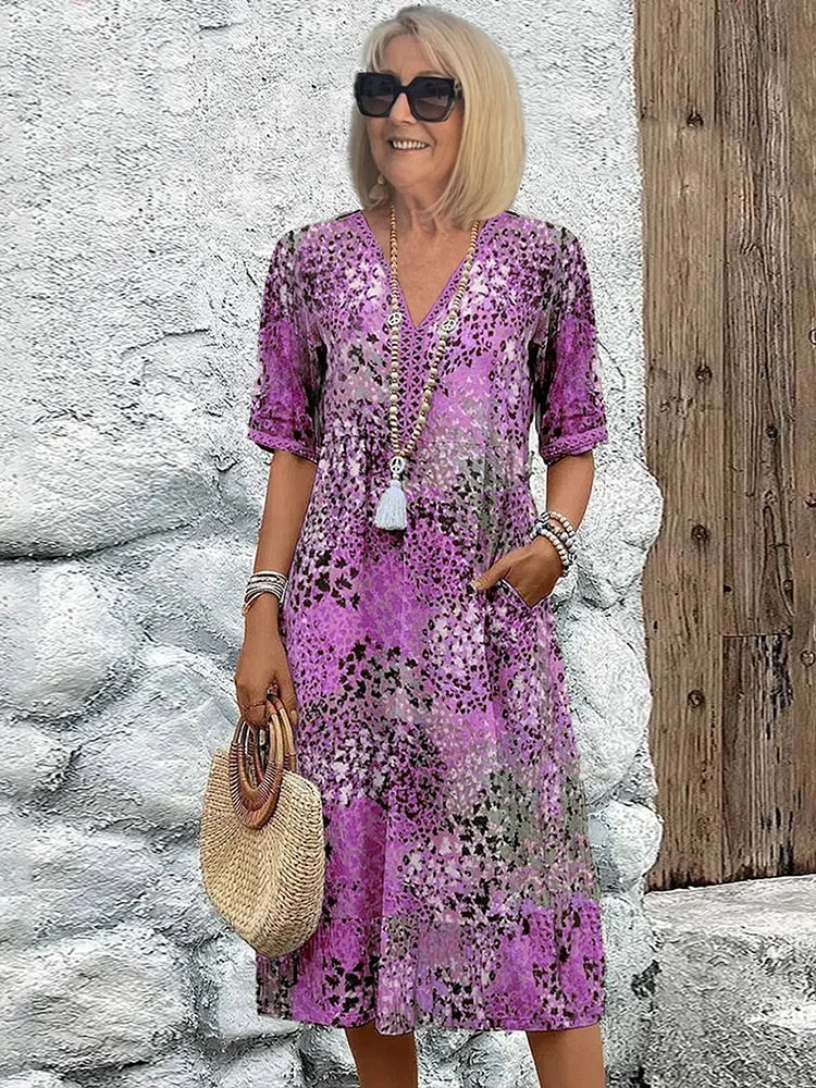 Arabella | Vibrant Pattern Midi Dress 5