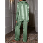 Women's Two-Piece Button-Front Lounge Set Long Sleeve 8