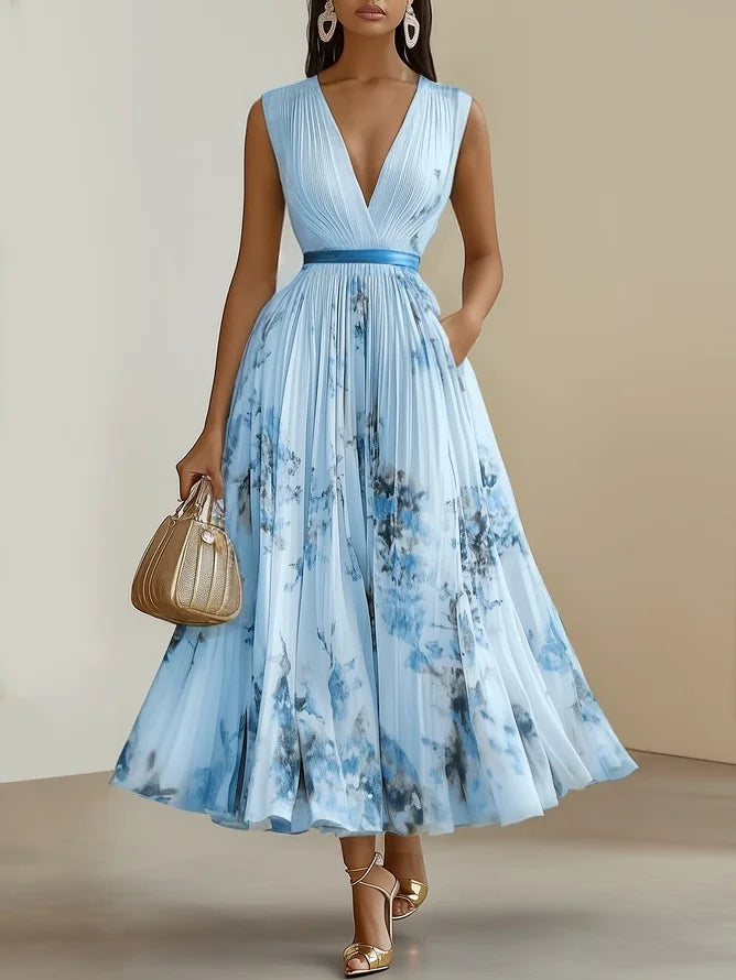 Molly | Elegant Sleeveless Long V-Neck Dress 12