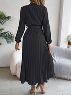 Isabella | Long-Sleeve Belted Waist Midi Dress 12