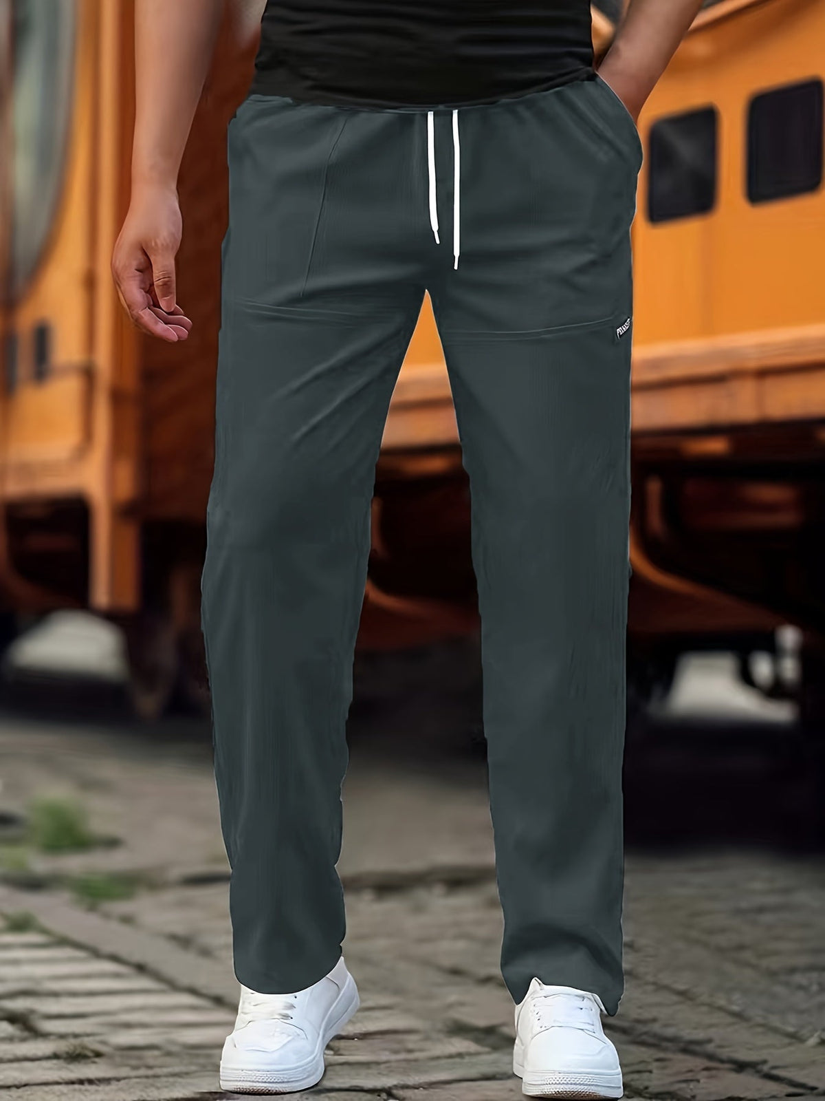 Men's Drawstring Athletic Pants with Side Pockets 3