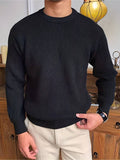 Men's Ribbed Crew Neck Sweater Long Sleeve Pullover 2