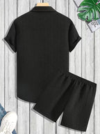 Cedric | Classic Button Shirt and Shorts Summer Set 4
