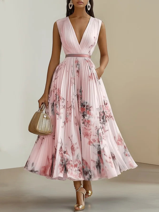 Molly | Elegant Sleeveless Long V-Neck Dress 10