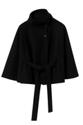 Women's Cape Coat with Belt and Button Closure 1