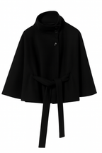 Women's Cape Coat with Belt and Button Closure 1