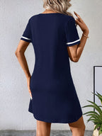 Viona | Casual V-neck Color-Block Dress 3