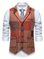 Benedict | Patchwork Vest with Herringbone Pattern 5