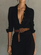Verity | Elegant Belted Long Sleeve Maxi Dress 5