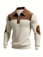 Ashton | Classic Color-Block Collar Zip Sweater 1