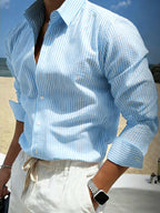 Damian | Breathable Striped Long-Sleeve Lapel Shirt 1