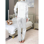 Women's Two-Piece Button-Front Lounge Set Long Sleeve 5