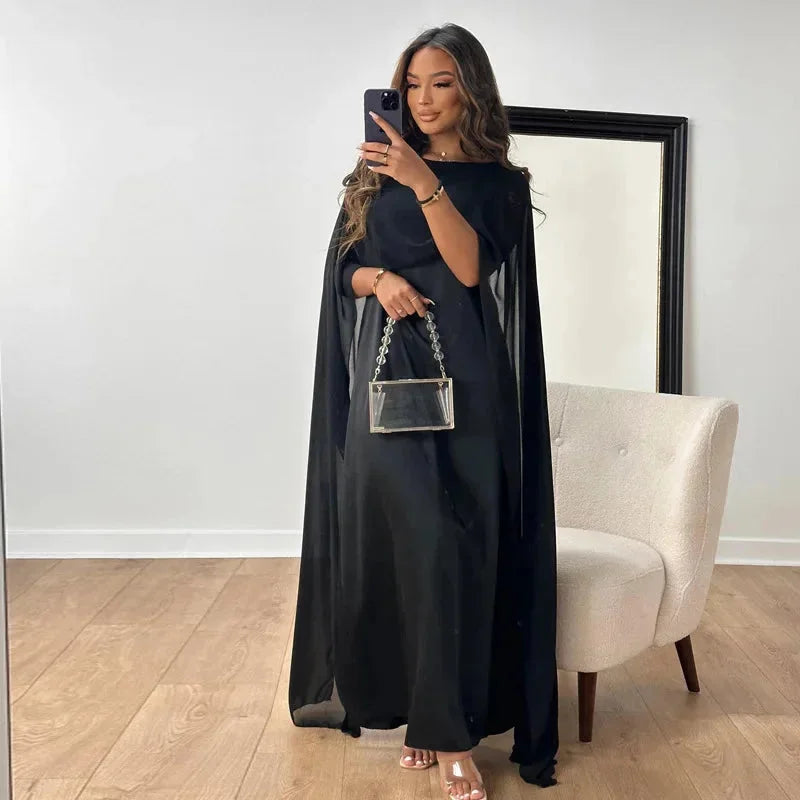 Rhianna | Stylish Long Cape Maxi Dress 3