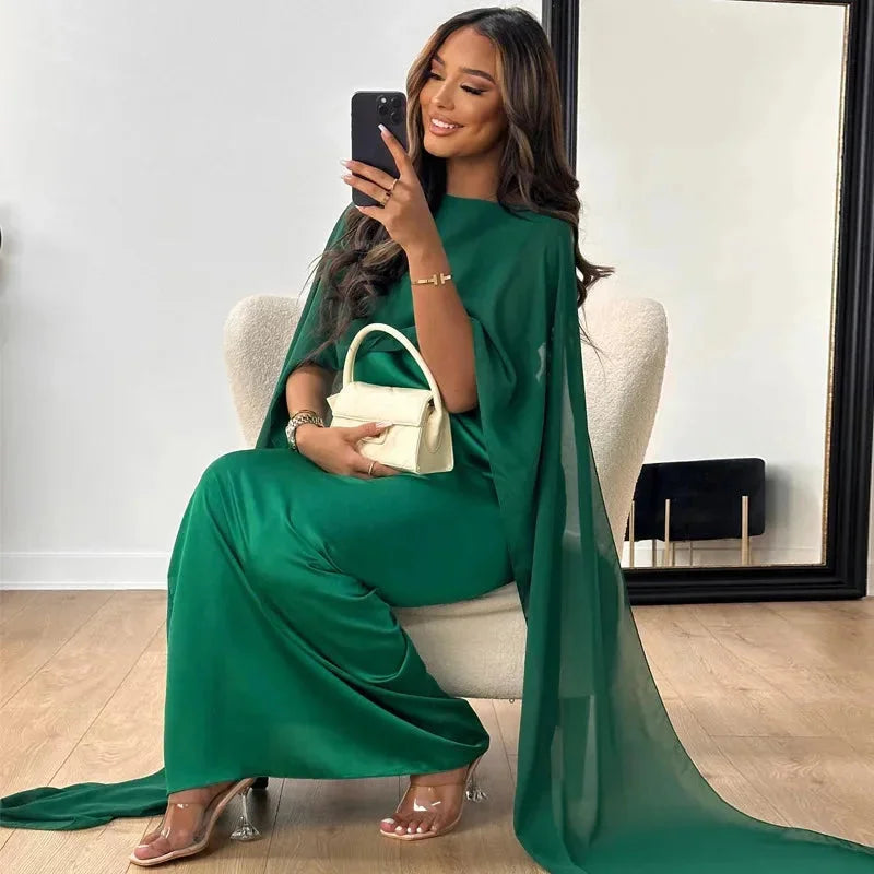 Rhianna | Stylish Long Cape Maxi Dress 5