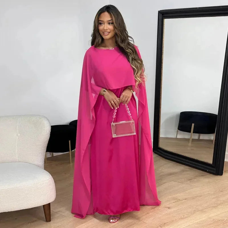 Rhianna | Stylish Long Cape Maxi Dress 2