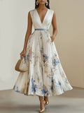 Molly | Elegant Sleeveless Long V-Neck Dress 1
