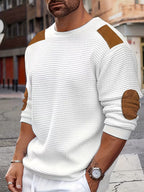 Bennett | Casual Patch Waffle Knit Sweatshirt 1