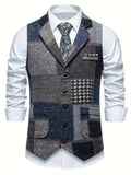 Benedict | Patchwork Vest with Herringbone Pattern 3
