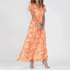 Noelle | Elegant Floral Short Sleeve Dress 1