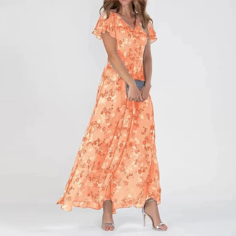 Noelle | Elegant Floral Short Sleeve Dress 1