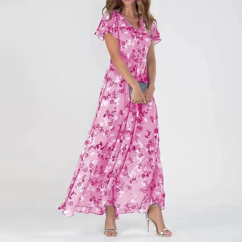 Noelle | Elegant Floral Short Sleeve Dress 6