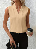 Marcella | Sleeveless Pleated V-Neck Blouse 5