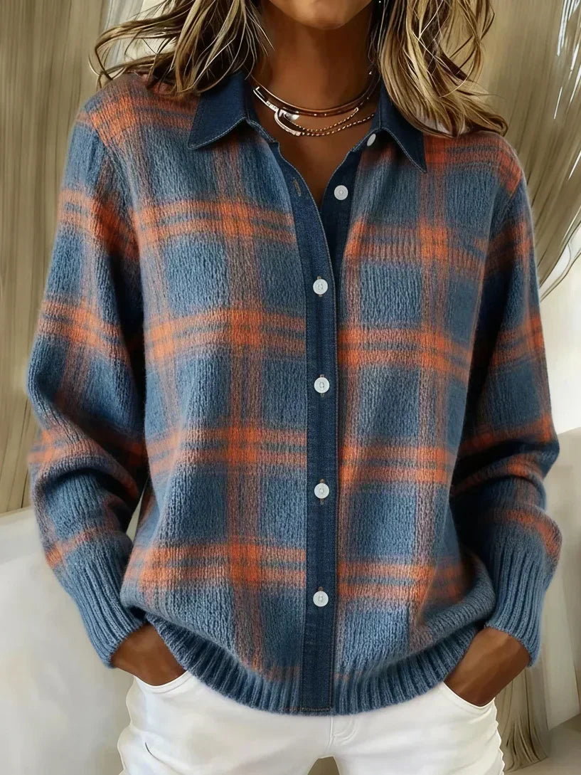 Camellia | Elegant & Cozy Checkered Cardigan 1