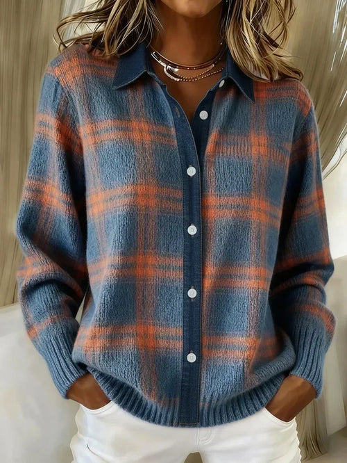 Camellia | Elegant & Cozy Checkered Cardigan 1