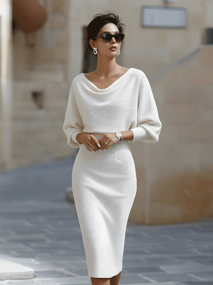 Lydia | Elegant Round Neck Midi Dress 8