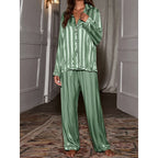 Women's Two-Piece Button-Front Lounge Set Long Sleeve 7