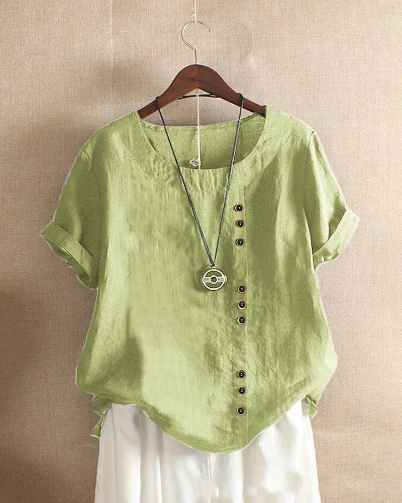 Adeline | Short Sleeve Round Neck Blouse 8
